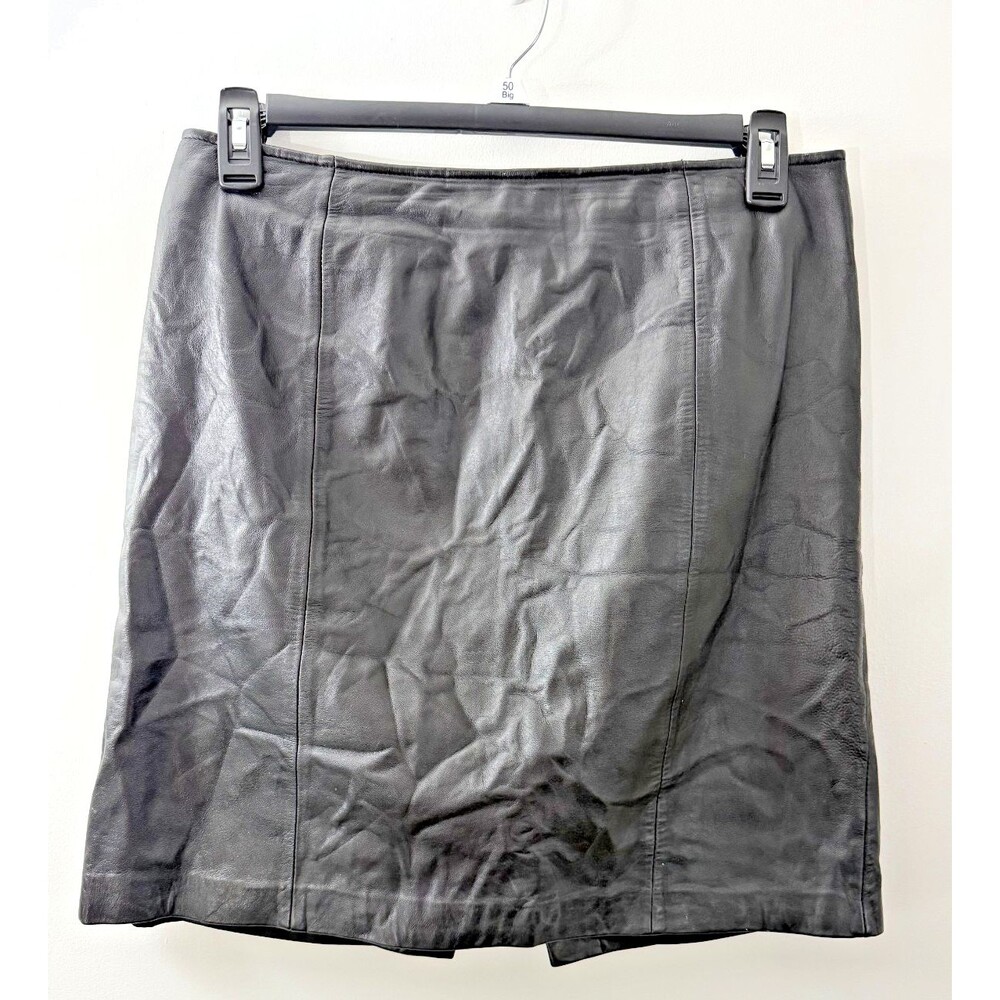 Lambskin Leather Black Mini Skirt Women's 12 Large Baddie Biker goth Whimsygoth